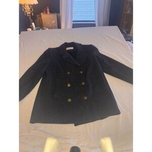 Talbots Womens Dark Gray Double Breasted Pea Coat Size 4 Wool Blend‎ (80%)